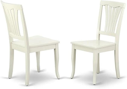 East West Furniture LGAV9-LWH-W 9 Piece Dining Room Furniture Set Includes a Rectangle Kitchen Table with Butterfly Leaf and 8 Dining Chairs, 42x84 Inch, Linen White