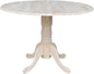 IC International Concepts, Round Dual Drop Leaf Pedestal Dining Table, Solid Real Wood, Sturdy Parawood, Dimensions 42"D x 42"W x 29.5"H, 40lbs Capacity, Paint/Stain Ready, Unfinished