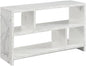 Convenience Concepts Northfield TV Stand Console with Shelves, White Faux Marble