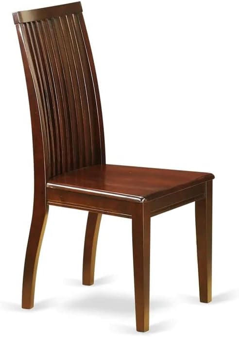 East West Furniture DMIP3-MAH-W 3 Piece Kitchen Table & Chairs Set Contains a Round Dining Room Table with Dropleaf and 2 Dining Chairs, 42x42 Inch, Mahogany