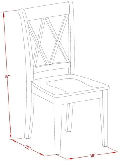 East West Furniture DOCL7-LWH-W 7 Piece Modern Dining Table Set Consist of a Rectangle Wooden Table with Butterfly Leaf and 6 Kitchen Dining Chairs, 42x78 Inch, Linen White