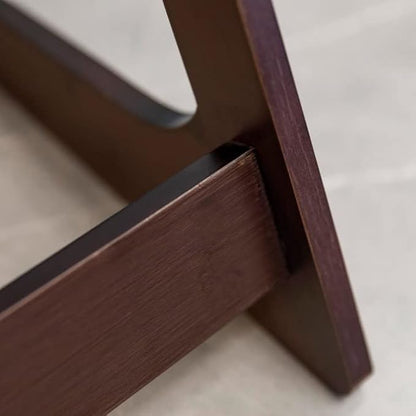 Forevich Bamboo Modern Tv Trays Table for Eating, Wood Couch Table End Snack Desk Sofa Side Table Z Shaped Brown