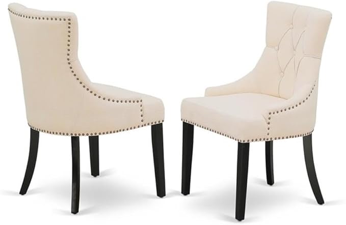 East West Furniture X697FR102-5 5 Piece Kitchen Table Set for 4 Includes a Rectangle Dining Room Table with X-Legs and 4 Light Beige Linen Fabric Upholstered Chairs, 40x72 Inch, Multi-Color