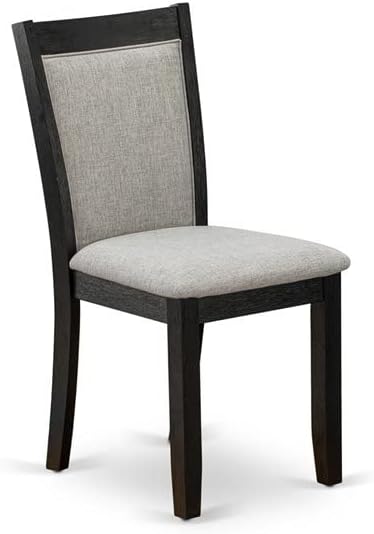 East West Furniture X677MZ606-7 7 Piece Dining Table Set Consist of a Rectangle Dining Room Table with X-Legs and 6 Shitake Linen Fabric Upholstered Parson Chairs, 40x72 Inch, Multi-Color