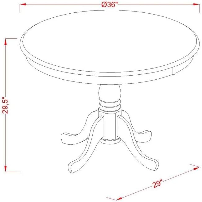 East West Furniture AMIP3-MAH-C 3 Piece Kitchen Table & Chairs Set Contains a Round Dining Room Table with Pedestal and 2 Linen Fabric Upholstered Chairs, 36x36 Inch, Mahogany