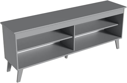 Madesa TV Stand Unit with 4 Shelves and Cable Management for 55, 65 Inch Media 1 Storage Gaming Media Console Living Room and Bedroom Entertainment Center Modern Wooden Television Cabinet - Grey