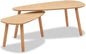 vidaXL Nesting Coffee Table 2 pcs, Side Tables with Solid Pine Wood Legs, Scandinavian Style End Table for Living Room, Brown