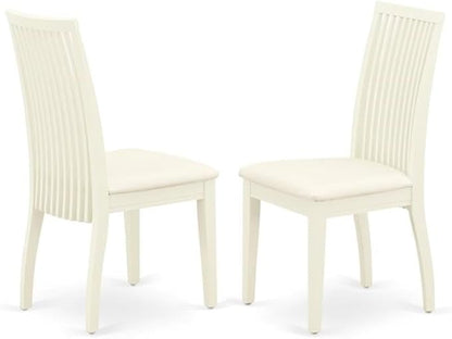 East West Furniture LGIP9-LWH-C 9 Piece Dining Room Table Set Includes a Rectangle Kitchen Table with Butterfly Leaf and 8 Linen Fabric Upholstered Dining Chairs, 42x84 Inch, Linen White