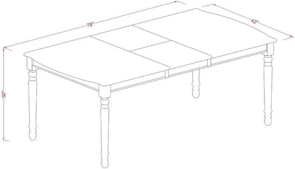East West Furniture DODA9-MAH-13 9 Piece Dining Set Includes a Rectangle Solid Wood Table with Butterfly Leaf and 8 Polyester Fabric Upholstered Chairs, 42x78 Inch, Mahogany