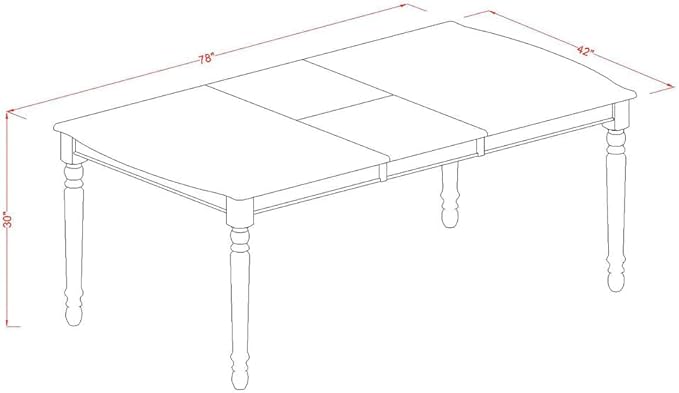 East West Furniture DOIP7-MAH-W 7 Piece Dining Table Set Consist of a Rectangle Dining Room Table with Butterfly Leaf and 6 Wood Seat Chairs, 42x78 Inch, Mahogany