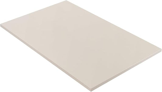 Kaboon Universal Tabletop 36"x20", Solid One-Piece Melamine Table Top, Double L Floating Desk DIY, Home and Office Countertop, Leather/Ivory