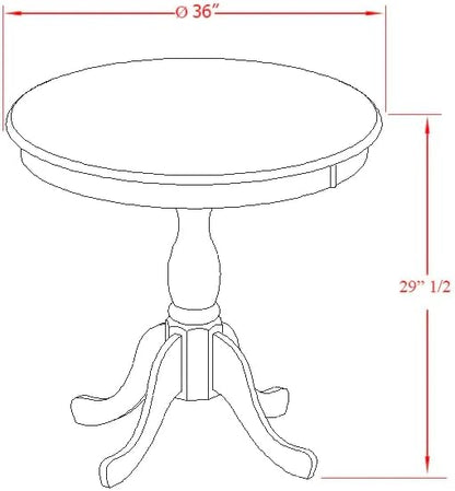 East West Furniture AMIP3-LWH-C 3 Piece Dining Set Contains a Round Dining Room Table with Pedestal and 2 Linen Fabric Upholstered Chairs, 36x36 Inch, Linen White