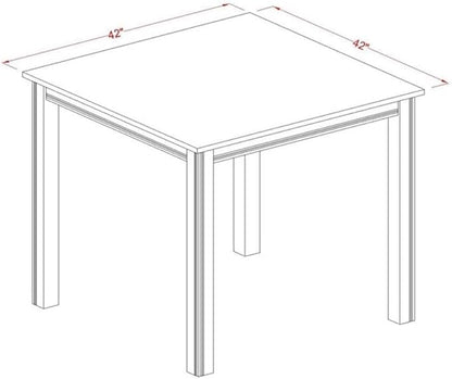 East West Furniture CAIP5-LWH-C 5 Piece Dinette Set for 4 Includes a Rectangle Dining Room Table and 4 Linen Fabric Kitchen Dining Chairs, 36x60 Inch, Linen White