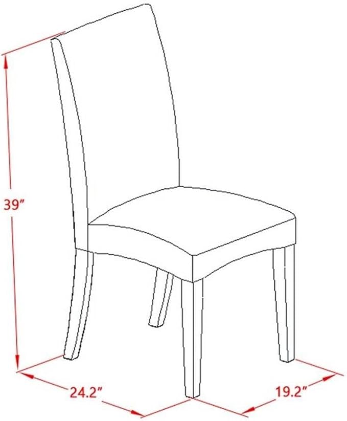 East West Furniture X627DR124-5 5 Piece Dining Set Includes a Rectangle Dining Room Table with X-Legs and 4 Black Color Linen Fabric Upholstered Parson Chairs, 40x72 Inch, Multi-Color