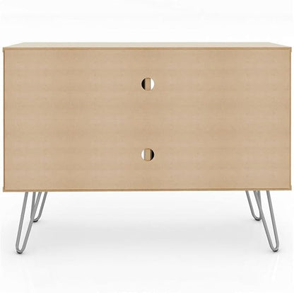 Manhattan Comfort Baxter 35" Mid Century TV Stand for Bedroom and Living Room Use, Entertainment Center with Storage, Shelves and Sliding doors, Ideal for 32 to 40 Inch Screens, Off White