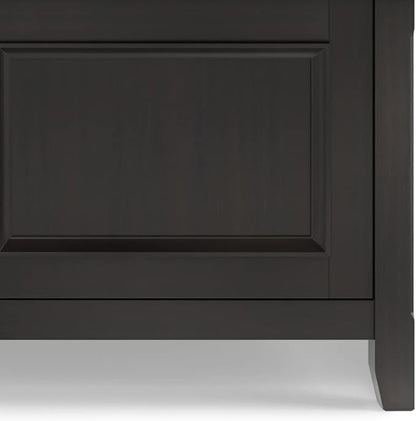 SIMPLIHOME Amherst 72-inch Wide Solid Wood Low TV Stand in Hickory Brown, Transitional-Style Media Console for Living Room with Cable Management, Fits 80" TVs