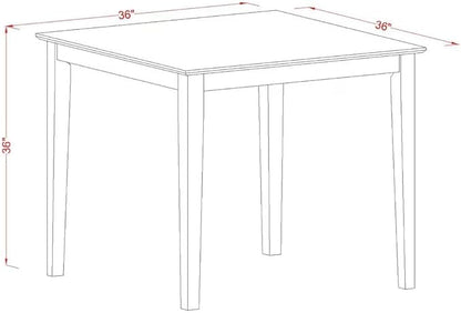 East West Furniture YAVN5-WHI-C 5 Piece Kitchen Counter Set Includes a Rectangle Dining Room Table and 4 Linen Fabric Upholstered Dining Chairs, 30x48 Inch, Buttermilk & Cherry
