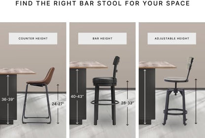Signature Design by Ashley Caitbrook Rustic 24.63" Counter Height Upholstered Barstool, Set of 2, Gray