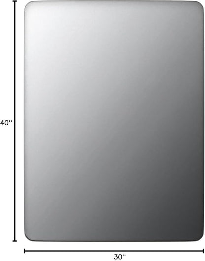 ANDY STAR 30”x40”Brushed Nickel Mirror for Bathroom, Rounded Rectangle Bathroom Mirror, Modern Metal Mirror in Premium Stainless Steel Frame, 1”Deep Set Design Hangs Horizontal Or Vertical
