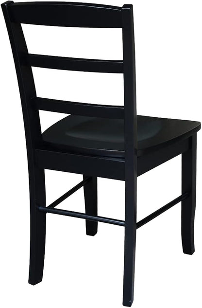 International Concepts Pair of Madrid LadderBack Chairs, Black