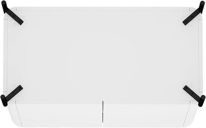 Manhattan Comfort Abbey Accent Cabinet with Doors, Tray Top Design and Adjustable Shelves, Sleek Modern Storage Furniture for Dining Area, Living Room, Bedroom, Entryway, White