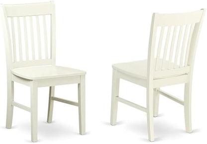 East West Furniture HBNF5-LWH-W 5 Piece Modern Dining Table Set Includes a Round Wooden Table with Pedestal and 4 Dining Room Chairs, 42x42 Inch, Linen White
