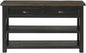 Martin Svensson Home Solid Wood Sofa Console Table, Black with Brown Top