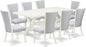 East West Furniture X027VE005-9 9 Piece Dining Room Table Set Includes a Rectangle Kitchen Table with X-Legs and 8 Grey Linen Fabric Parson Dining Chairs, 40x72 Inch, Multi-Color