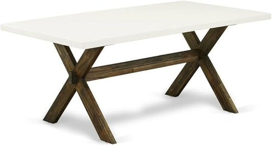 East West Furniture XT727 X-Style Modern Dining Table - a Rectangle Kitchen Table Top with Stylish Legs, 40x72 Inch, Multi-Color
