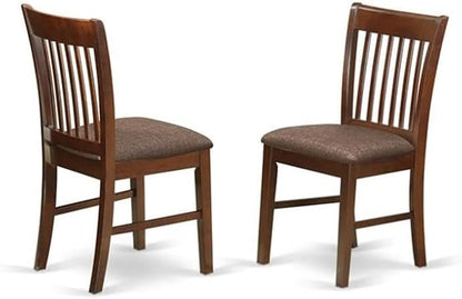 East West Furniture DONO7-MAH-C 7 Piece Dining Table Set Consist of a Rectangle Dinner Table with Butterfly Leaf and 6 Linen Fabric Dining Room Chairs, 42x78 Inch, Mahogany