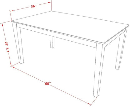 East West Furniture CAML5C-MAH-W 5 Piece Kitchen Table Set for 4 Includes a Rectangle Dining Room Table and 2 Dining Chairs with 2 Benches, 36x60 Inch, Mahogany