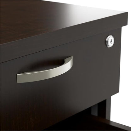 Bush Business Furniture Office in an Hour 2 Drawer Lateral File Cabinet in Mocha Cherry | Locking Storage for Letter, Legal, and A4-size Documents