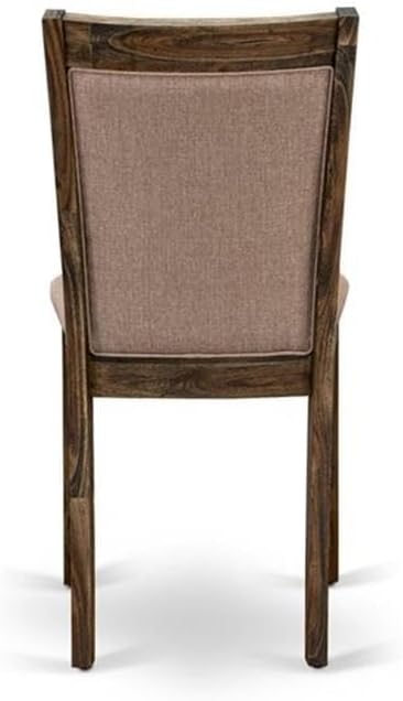 East West Furniture X797MZ716-9 9 Piece Kitchen Table Set Includes a Rectangle Dining Table with X-Legs and 8 Dark Khaki Linen Fabric Parson Dining Room Chairs, 40x72 Inch, Multi-Color
