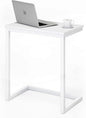 Sofa C Side End Table Wood Accent Couch Coffee Tray Snack Notebook Laptop Holder Over Bed Stand Reading Desk White Color 22x14x27 Inch Space Saving for Living Room Bedroom
