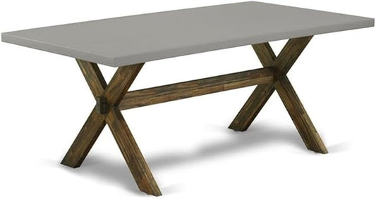 East West Furniture XT797 X-Style Kitchen Dining Table - a Rectangle Wooden Table Top with Stylish Legs, 40x72 Inch, Multi-Color