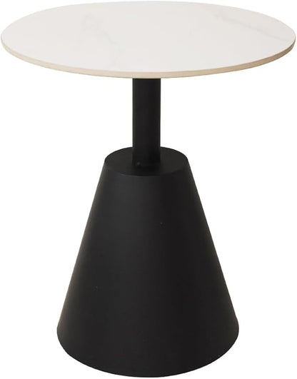 Side Table with Marble Top Metal End Table Modern Sofa Side End Table Outdoor Coffee Round Side Desk for Couch Living Room Bedroom