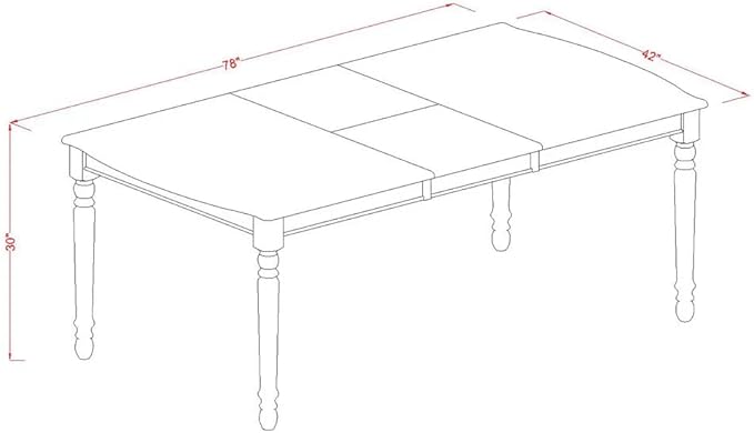East West Furniture DOAN7-WHI-W 7 Piece Kitchen Table Set Consist of a Rectangle Dining Table with Butterfly Leaf and 6 Dining Room Chairs, 42x78 Inch, Buttermilk & Cherry