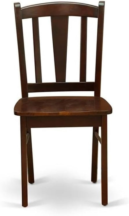 East West Furniture HLDL3-MAH-W 3 Piece Kitchen Table Set for Small Spaces Contains a Round Dining Room Table with Pedestal and 2 Solid Wood Seat Chairs, 42x42 Inch, Mahogany