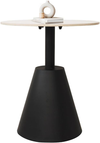 Side Table with Marble Top Metal End Table Modern Sofa Side End Table Outdoor Coffee Round Side Desk for Couch Living Room Bedroom