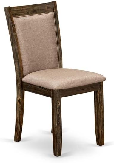 East West Furniture X797MZ716-9 9 Piece Kitchen Table Set Includes a Rectangle Dining Table with X-Legs and 8 Dark Khaki Linen Fabric Parson Dining Room Chairs, 40x72 Inch, Multi-Color