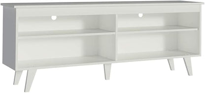 Madesa TV Stand Entertainment Center with 4 Shelves and Cable Management for 55, 65 Inch TV Media Storage Gaming Media Console Living Room and Bedroom Modern Wooden Television - White