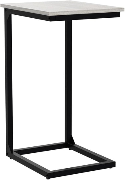 AMHANCIBLE C Shaped End Table Set of 2, Couch Tables That Slide Under, TV Tray Snack Table for Sofa, Small Side Table for Couch, Small Space, Living Room, Greige HET02CGY