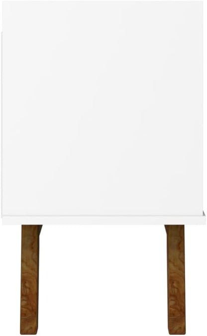 Manhattan Comfort Marcus Mid Century Modern 70 Inch TV Stand with Drawers, Cable Management, 4 Shelves and Soft Close Doors, Entertainment Center and Media Console for Living Room, White