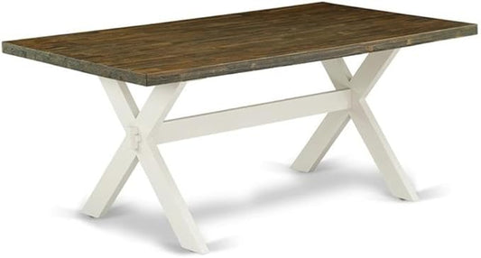 East West Furniture XT077 X-Style Modern Dining Table - a Rectangle Wooden Table Top with Stylish Legs, 40x72 Inch, Multi-Color