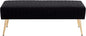 Furniliving 44 Inch Bedroom Bench, Upholstered Tufted Striped Fabric Ottoman Benches with X-Shaped Metal Legs for Living Room, Entryway Solid Wood Indoor Bench for Foyer (Black)