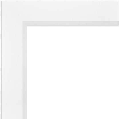 Amanti Art White Bathroom Mirror for Over Sink, 36x46 Sloped White Rectangle Vanity Mirror, X-Large Modern Contemporary Frame, Hangs Horizonally and Vertically, Bathroom Wall Decor, Beveled Edge