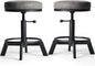 Industrial Bar Stools-Standard Height Chairs-Swivel Pu Seat-Kitchen Island Stool-Height Adjustable 15-21inch(Set of 2)
