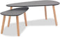 vidaXL Nesting Coffee Table 2 pcs, Side Tables with Solid Pine Wood Legs, Scandinavian Style End Table for Living Room, Black