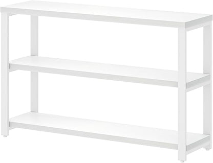 EXCEFUR Modern Entryway Table, Sofa Console Tables for Living Room, 3 Tier Foyer Table for Hallway, Behind Couch (47 Inch, White)
