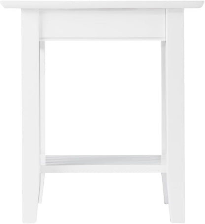 AFI, Mission End Table with Charging Station, White